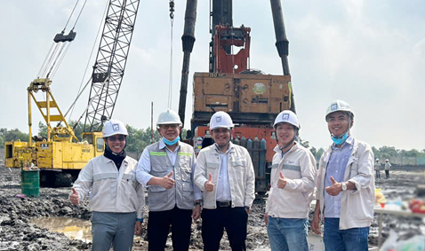 Mass pile driving for Tam Sinh Nghia Waste-to-Energy plant